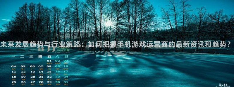 天美娱乐4开户：未来发展趋势与行业策略：如何把握手机游戏运营